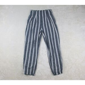 Abercrombie & Fitch Pants Womens Small Blue Striped Linen‎ Blend Chino Ladies